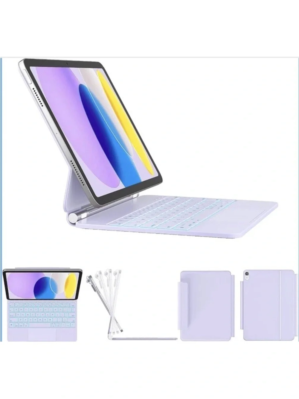 RAYMCRAFT iPad 10th Gen 10.9” iPad A16 11th 11” Bluetooth Touchpad Case Purple
